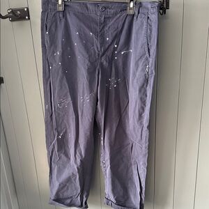 Women’s  Navy Paint-Splatter Casual Pants